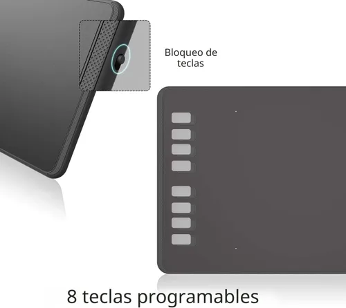 Vista 5 de HUION Inspiroy H950P - Tableta de dibujo digital de 8 x 5 pulgadas con lápiz sin batería, 8192 presión de bolígrafo, inclinación, 8 teclas de acceso