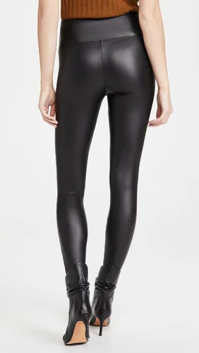 Vista 3 de Yummie Legging moldeador de piel sintética para mujer con cremallera lateral