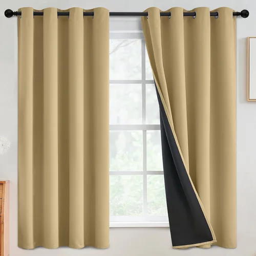 Vista 74 de SimpleHome - Cortinas opacas 100% para recámara, cortinas de ventana con ojales beige, con aislamiento térmico, cortinas de oscurecimiento