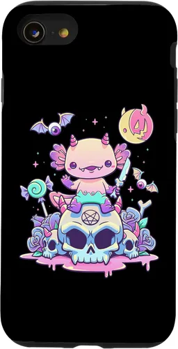Vista 18 de Pastel Goth Axolotl Creepy Gothic Kawaii Anime Aesthetic Case for iPhone 16