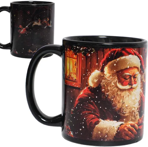 Vista 8 de Kmiles Taza con cambio de calor de árbol de Navidad y muñeco de nieve, taza mágica que cambia de color para café/té, 12 onzas, azul/rojo/blanco