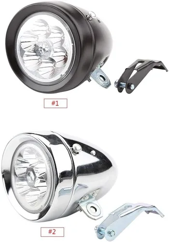 Vista 8 de Luz retro, luz de manillar de 6 LED con soporte para montar en bicicleta nocturna (plata)