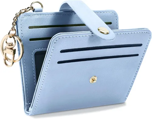Vista 16 de Airkit Billeteras pequeñas para mujer, con bloqueo RFID, de cuero, con ventana de identificación, carteras para tarjetas para mujer, con monedero