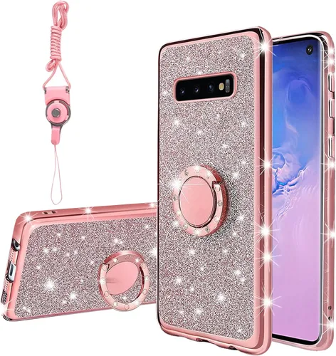 Vista 21 de Funda para Samsung Galaxy S9, Galaxy S9 para mujer, con purpurina, suave, elegante, transparente, TPU de lujo, linda funda protectora con correa