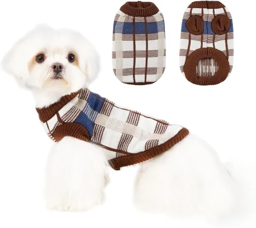 Vista 8 de Suéter suave y cálido para perro, suéter de punto para gato, suéter clásico grueso para mascotas, lindo suéter de invierno para cachorros, ropa