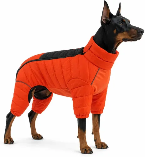Vista 24 de Suéter para Perro ArmyGreen, Resistente al Viento, Reflectante - Chaqueta de Invierno Dirigible para S, M, L - Cremallera, Tallas Ajustables Verde