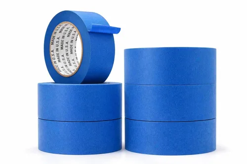 Vista 14 de Cinta adhesiva de pintor azul fabricada en Estados Unidos, 1 pulgada x 60 yardas, cinta adhesiva gruesa y ancha para pintura segura de paredes