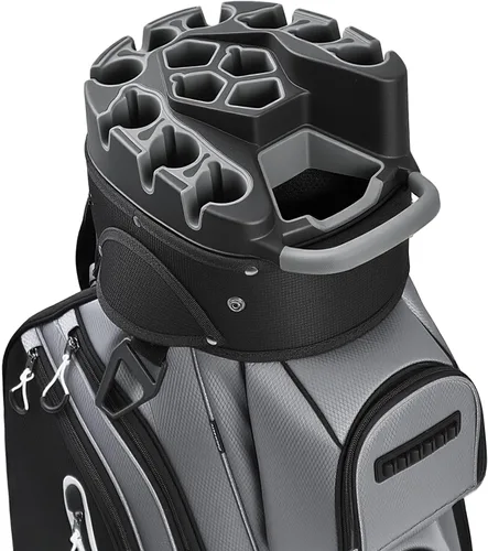 Vista 10 de UNIHIMAL Bolsa de carrito de golf de 14 vías Pro con divisor de longitud completa, bolsa de golf para hombres con asas y cubierta para lluvia