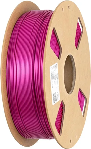 Vista 7 de Filamento de impresora PLA 3D de seda 1.75 mm. / 0.06 pulgadas 1 Kg. / 2.2 libras, brillante y sedoso brillo púrpura negro rojo cobre