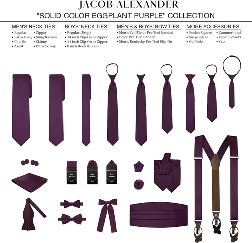 Vista 177 de Jacob Alexander Corbata regular de los hombres de color sólido