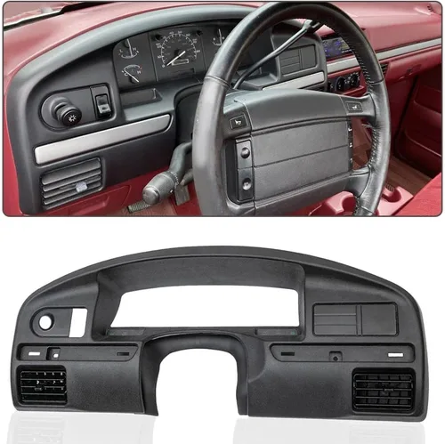 Vista 9 de PIT66 Cubierta de bisel para panel de salpicadero, compatible con Ford F150 F250 F350 1992-1997 cubierta de tablero