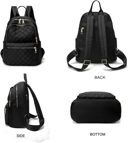 Vista 4 de PAOIXEEL Mochila pequeña y ligera para mujer, resistente al agua, mini mochila antirrobo para niñas, mochila de viaje, Negro, S, Ciclismo