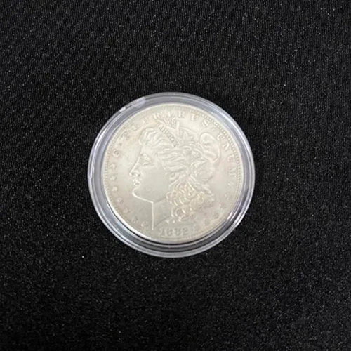Vista 2 de blue-ther Cáscara expandida Cuproníquel Morgan Dollar (cabeza/cola) Trucos de magia Aparecen monedas desaparecer Magia Primer plano Street Gimmicks