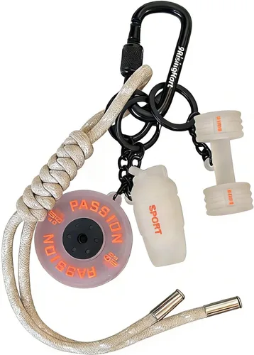 Vista 9 de Llavero con mancuernas de gimnasio, regalo para mujeres y hombres, bonitos llaveros de automóvil para gimnasio, regalo de fitness