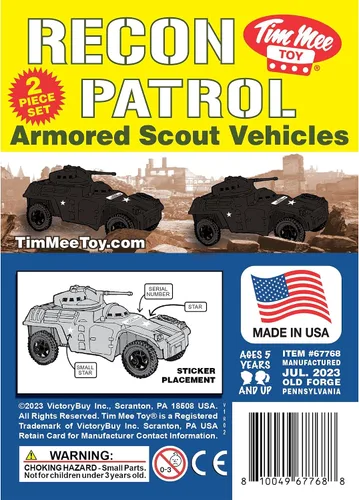 Vista 5 de TimMee Recon Patrol Coches blindados - Vehículos exploradores de plástico negro para hombres
