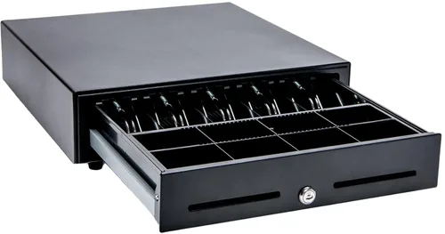 Vista 4 de Star Micronics 37965600 modelo CD3-1616BK58-S2 cajón de efectivo, 16" x 16", con 5 compartimientos para billetes y 8 para monedas más 2 ranuras