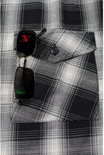 Vista 9 de Milwaukee Leather Mng11654 Men's BlackWhite Long Sleeve Flannel