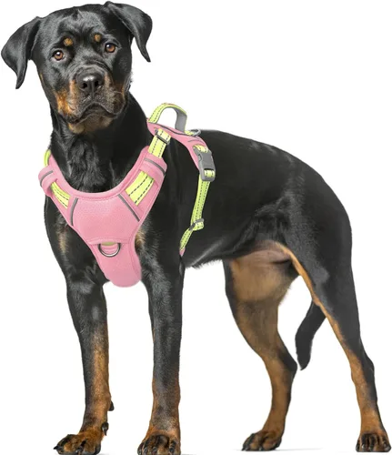 Vista 86 de BARKBAY Arnés para Perro Sin Tirones Talla Grande Arnés Reflectante para Perro con Clip Frontal y Asa de Control Fácil para Caminar Entrenar Correr