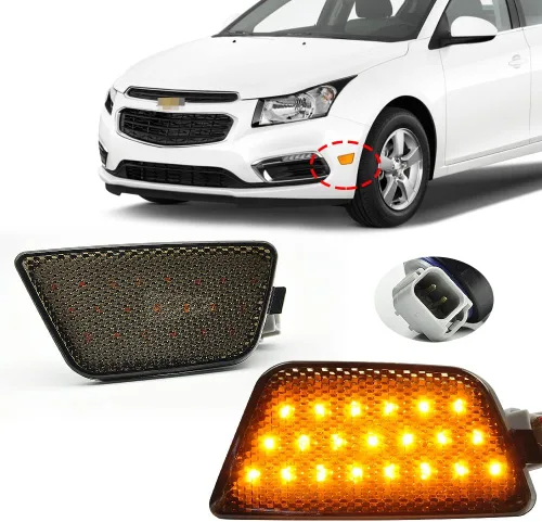 Vista 10 de 2 Piezas para Señal de Parqueo y Marca Lateral de Parachoques Delantero de Chevy Cruz 2011 2012 2013 2014 2015 Certificado DOT GM2551198N 42334144