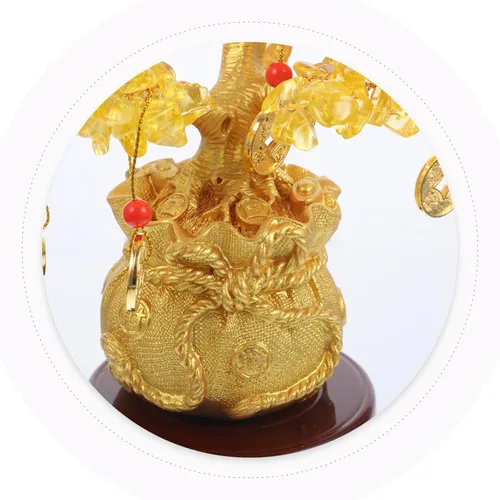 Vista 7 de Ciieeo Árbol de dinero monedas, árbol de la suerte, de cristal natural, árbol de la suerte, árbol de la vida de Feng Shui, árbol de dinero