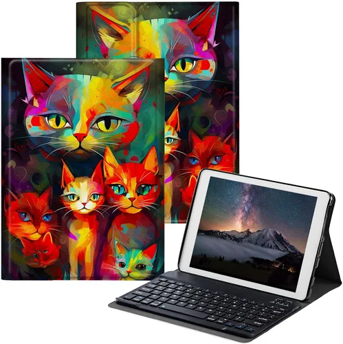 Vista 14 de Funda para Samsung Galaxy Tab S6 Lite 2022/2020 con teclado inalámbrico desmontable y soporte ajustable para proteger la tableta para Samsung Galaxy