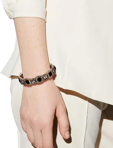 Vista 2 de EleQueen Pulseras de tenis de cristal austríaco inspiradas en la vendimia para boda
