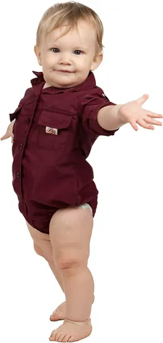 Vista 2 de Camisa de pesca con botones PFG ventilada para bebés niños (8 opciones de color)