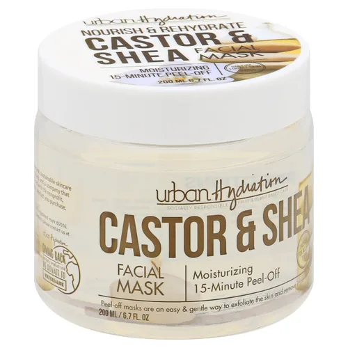 Vista 2 de Urban Hydration Máscara facial de ricino y karité Combate la piel seca, elimina las impurezas de la piel, exfolia y unifica el tono de la piel
