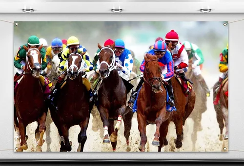 Vista 2 de Nepnuser Telón de fondo para cabina de fotos de Kentucky, 7 x 5 pies, Churchill Downs para carreras de caballos en interiores y exteriores, Derby
