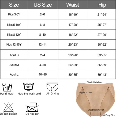 Vista 6 de Nude Ballet Dance Briefs for Women and Girls, Professional Beige High Cut Girls Dance underwear Gymnastics Panties