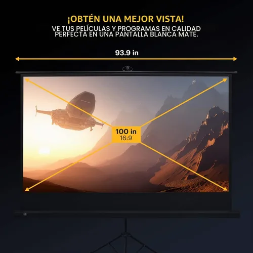 Vista 3 de Kodak Pantalla de proyector de 100 pulgadas, soporte para trípode, 16:9, bolsa de transporte