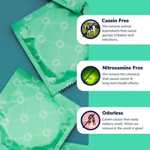 Vista 6 de Royal Preservativos veganos ultra finos extra grandes para hombres, preservativo natural lubricado de primera calidad, lubricante sin sabor, látex
