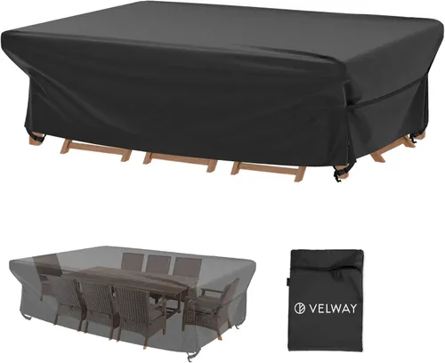 Vista 13 de Velway Funda para muebles de patio al aire libre, impermeable, rectangular, para mesa de patio, silla, sofá, 67 pulgadas de largo x 37 pulgadas