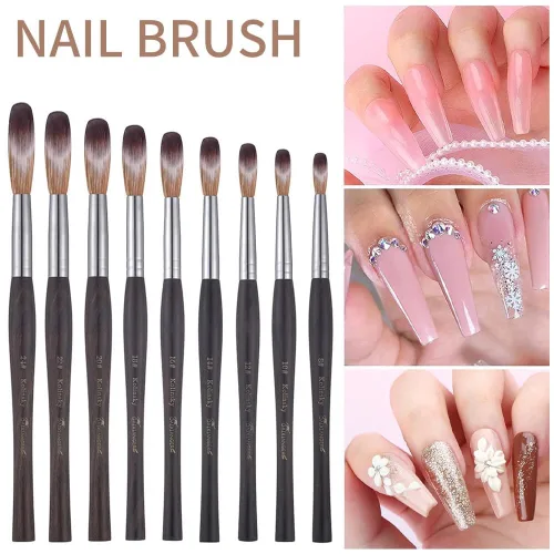 Vista 6 de Kolinsky Acrylic Nail Art Brush Size 16, Kolinsky Hair Oval Shaped for Acrylic Application, Professional Manicure Tool for Nail Extension & 3D