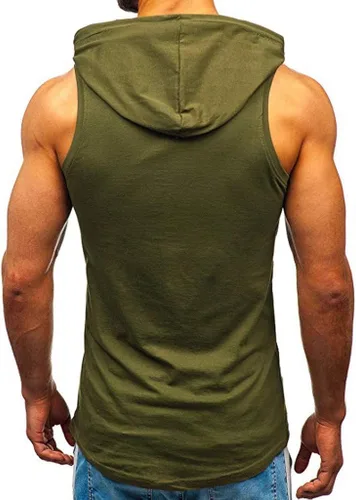 Vista 4 de Camisetas sin mangas para hombre, para entrenamiento, sin mangas, para gimnasio, entrenamiento, fisicoculturismo, corte muscular, camisetas