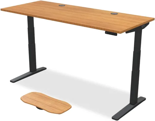 Vista 26 de UPLIFT - Escritorio de bambú V2 de 1 pulgada de grosor, marco de altura ajustable, teclado avanzado con memoria y ojales para cables, tabla Motion-X