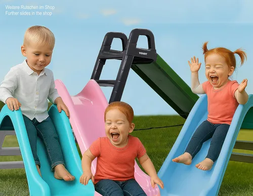 Vista 7 de Jamara 460265 - Tobogán infantil Happy Slide - Adecuado para interiores y exteriores, tamaño práctico, fácil montaje