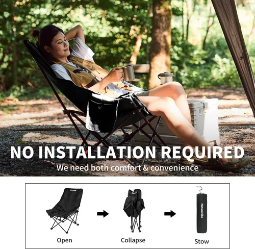 Vista 7 de Naturehike Silla de camping acolchada con asiento acolchado
