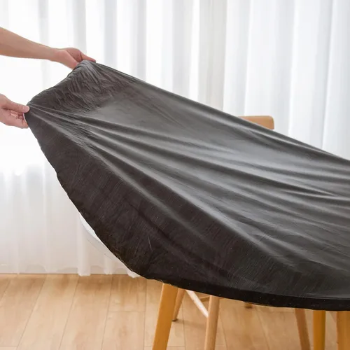 Vista 2 de LIBERECOO Mantel redondo de vinilo ajustable con reverso de franela, borde elástico, impermeable, resistente a las manchas, lavable, se adapta a