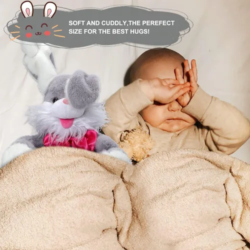 Vista 6 de MIAODAM Peek-A-Boo - Juguete de Conejo para Niños Pequeños de 1-3 Años, Animal de Peluche Parlante que Repite tus Palabras, Canta Canciones