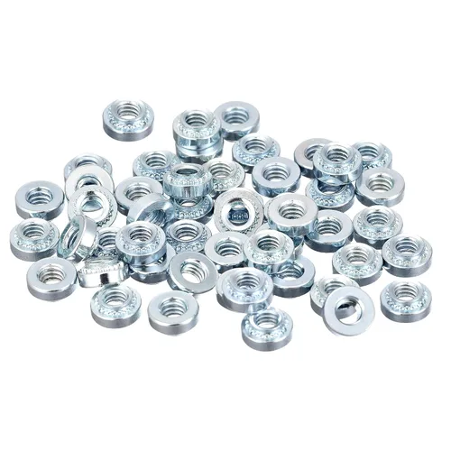Vista 10 de uxcell Tuercas autoadhesivas, acero al carbono #4-40 x 0.1 pulgadas con tuerca de remache galvanizado de cabeza redonda, acero de cabeza redonda
