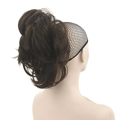 Vista 3 de IMISSU Extensiones de cabello sintético rizado y flexible para cola de caballo (rubio 613)