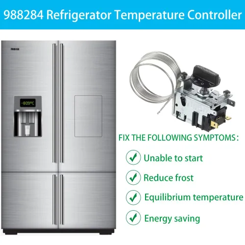 Vista 2 de Kit de control de temperatura de termostato para refrigerador 988284 compatible con refrigeradores verdaderos 800382 077B6856 termostato