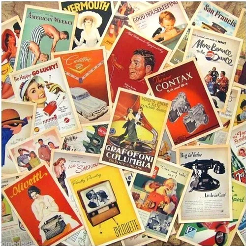 Vista 3 de DreamHigh Paquete al por mayor de 64 piezas de tarjetas postales coleccionables con anuncios vintage y pósteres de películas