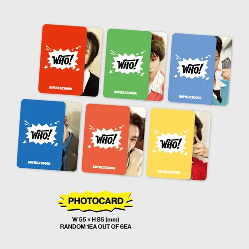 Vista 6 de BOYNEXTDOOR - 1ER ÁLBUM SENCILLO [WHO!] (Weverse Albums Ver.) Caja exterior + Tarjeta de intercambio + Tarjeta QR + Tarjeta fotográfica + 3 Tarjetas