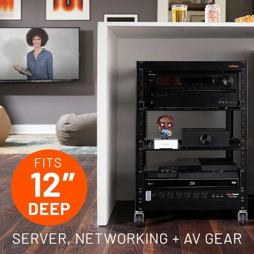 Vista 6 de ECHOGEAR Estante para rack de 1U – Diseño universal que funciona con cualquier rack – Capacidad para 25 libras de servidores, equipo de red o