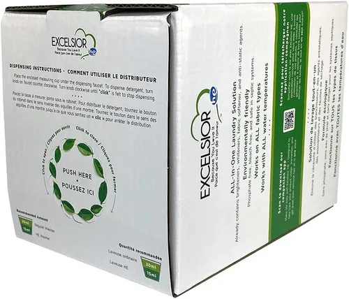 Vista 6 de Excelsior HE - Detergente líquido para ropa con aroma fresco concentrado, 200 cargas, 3 litros con removedor de manchas natural, detergente
