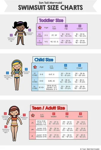 Vista 4 de Traje de baño de sirena - Conjunto de bikini para niñas - Colores a juego