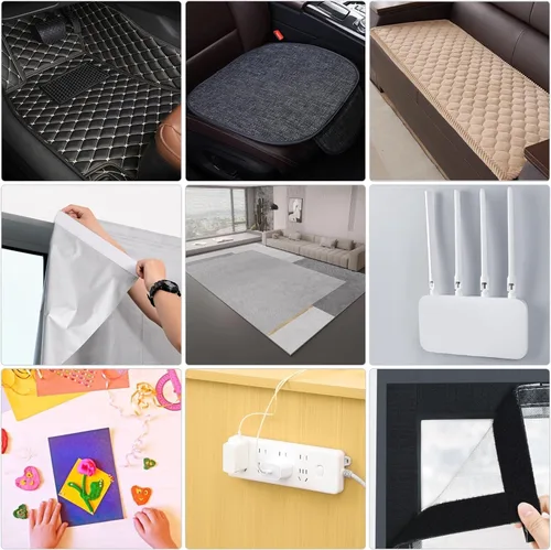 Vista 4 de Cinta autoadhesiva de gancho y bucle de 1 pulgada x 10 pies, fabricada con 3M 9448, sujetadores de tela de nailon entrelazados, cinta adhesiva