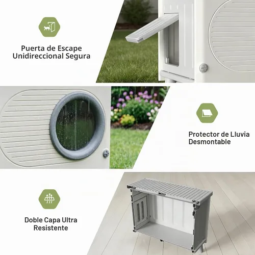 Vista 8 de Casas de gatos resistentes a la intemperie para gatos al aire libre